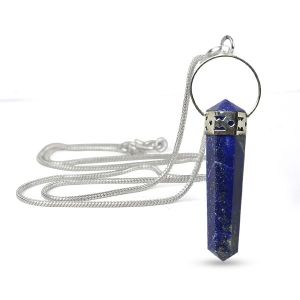 Lapis Lazuli Double Terminated Pencil Pendant Chain