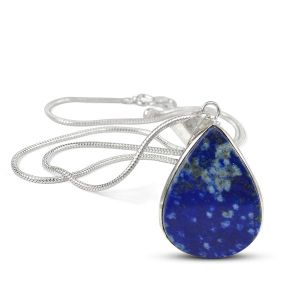 AAA Quality Lapis Lazuli Drop Shape Pendant With Chain
