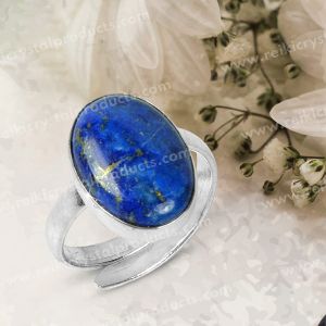 Natural Lapis Lazuli Crystal Gemstone Adjustable Ring