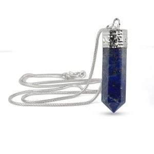 Lapis Lazuli Pencil Pendant With Chain