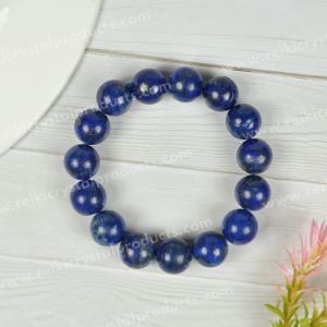 Lapis Lazuli Dyed 12 mm Round Bead Bracelet