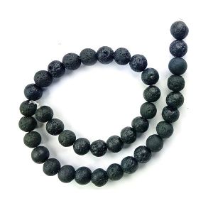 Lava 10 mm Round Loose Beads for Jewelery Making Bracelet, Necklace / Mala