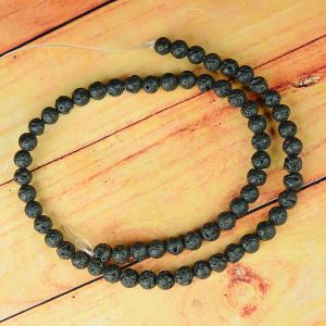 Lava Loose 6 mm Round Loose Beads for Jewelery Making Bracelet, Necklace / Mala