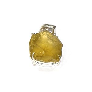  Natural Rough Lemon Quartz Pendant for Reiki Healing and Crystal Healing Stone Pendant (Color: Light Lemon)