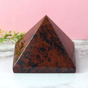 Mahogany Obsidian Pyramid for Reiki Healing and Vastu Correction