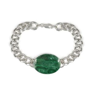 Natural Malachite Gemstone Oval Shape Bracelet For Boys