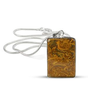 AAA Quality Mariam Agate Square Pendant With Chain