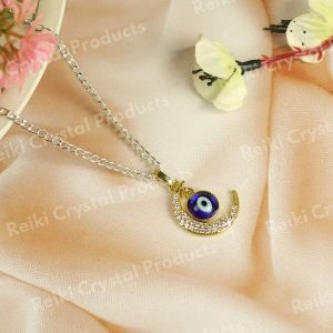 Moon Charm Evil Eye Pendant Necklace - Stylish and Protective Jewelry ( Size 2.5 cm Approx.) New Design-4