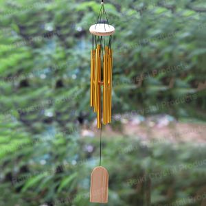 Fengshui Wind Chime Hanging for Window Balcony Decor Home Endurance Door Decoration Golden 5 Rods