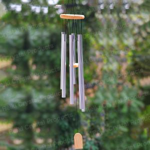 Fengshui Wind Chime Hanging for Window Balcony Decor Home Endurance Door Decoration Silver 5 Rods