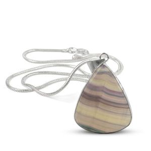 AAA Quality Mulit Fluorite Drop Shape Pendant With Chain