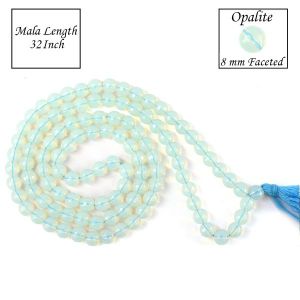 Opalite 8 mm Faceted Bead Mala