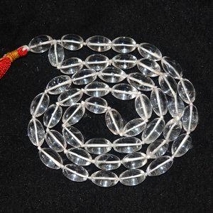 Sphatik/Clear Quartz Shiva Lingam Crystal Stone Mala - Necklace Jaap Mala