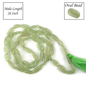 Green Jade Oval Bead Mala