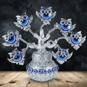Owl Evil Eye Tree for Good Luck, Gift & Decorative Showpiece