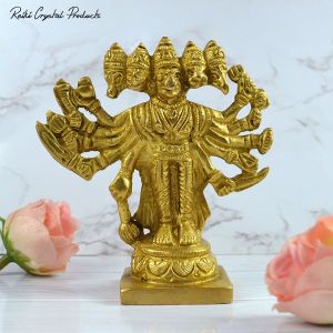 Brass Panchmukhi Hanuman Idol/Murti Small Size 3.5 Inch Approx