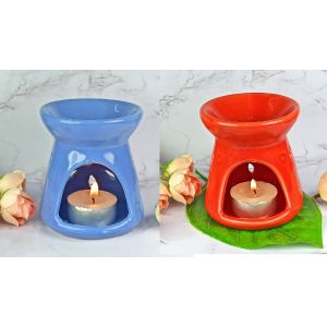 Ceramic Tealight Candle Aroma Oil Diffuser/Burner with 2 pc Tea Light Candle
