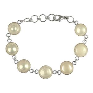 Natural Pearl Metal Bracelet With Original Stone For Unisex