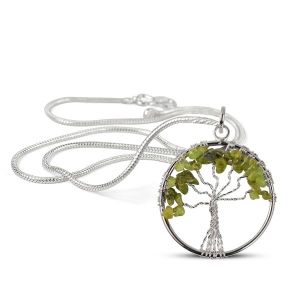 Peridot Tree of Life Pendant with Chain