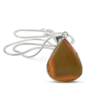 AAA Quality Polly Crome Drop Shape Pendant With Chain