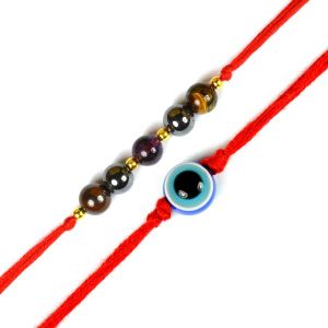 Rakhi for Protection with Evil Eye Band Pack of 2 Pcs For Brothers