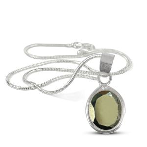 Natural Pyrite Pendant Locket With Metal Chain For Unisex