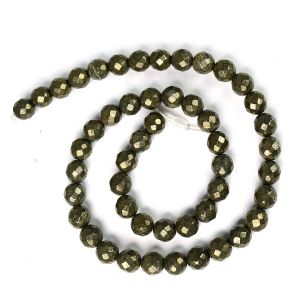 Pyrite 8 mm Faceted Beads for Jewelery Making Bracelet, Necklace / Mala