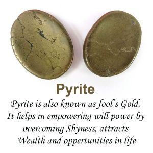 Pyrite Worry Stone Palm Stone Crystal Cabochons Oval Shape for Reiki Healing and Crystal Healing Stone Pack of 2 