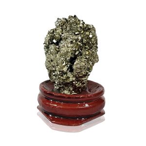 Natural Pyrite Raw Rough Stones Cluster With Stand