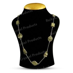 Pyrite Stone Necklace for Women And Girls Natural Stone