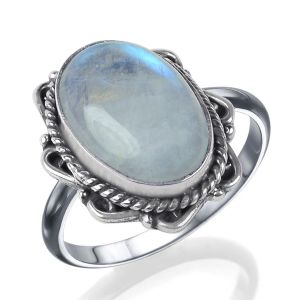 Rainbow Moonstone Gemstone Adjustable Ring