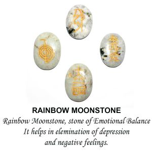 Rainbow Moonstone Reiki Symbol Set 4 pcs