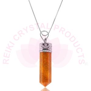 Red Aventurine Pencil Pendant With Chain