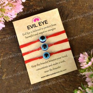Evil Eye Band With Red Thread Protection, Negativity Band Pack of 3 pc