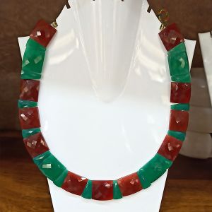 Red Onyx With Green Onyx Designer Necklace