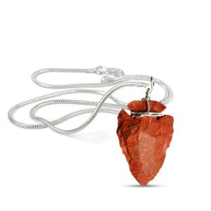 Red Jaser Arrow Head Pendant With Chain