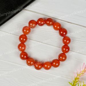 Red Onyx 12 mm Round Bead Bracelet