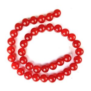 Red Onyx 10 mm Round Loose Beads for Jewelery Making Bracelet, Necklace / Mala