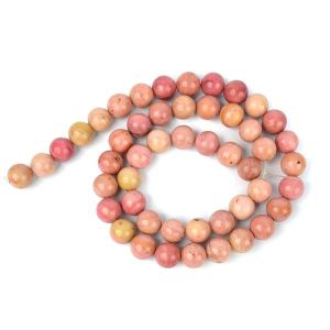 Rhodochrosite 8 mm Round Loose Beads for Jewelery Making Bracelet, Necklace / Mala