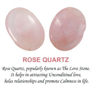 Rose Quartz Worry -Palm Stone Oval Shape Cabochons Pack of 2 pc