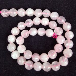 Rose Quartz 10 mm Faceted Beads for Jewelery Making Bracelet, Necklace / Mala