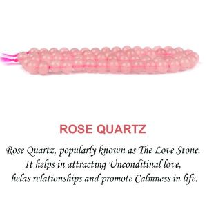 Rose Quartz 6 mm Round Loose Beads for Jewelery Making Bracelet, Necklace / Mala