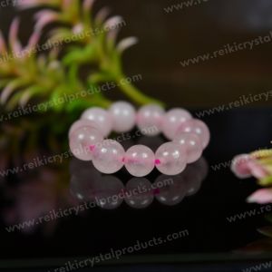 Rose Quartz Stone Beads Ring