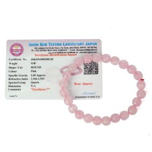 Certified Rose Quartz 8 mm Faceted Bead Bracelet