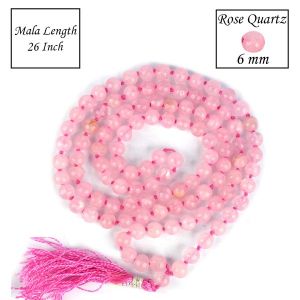 Rose Quartz 6 mm 108 Round Bead Mala