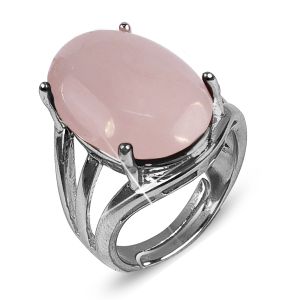 Adjustable Rose Quartz Gemstone Ring