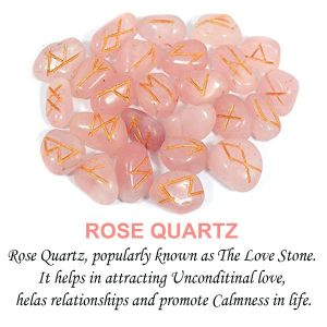 Rose Quartz Rune Set 25 Pc