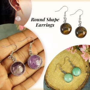 Crystal Stone Earrings / Tops / Studs Amethyst, Green Jade, Rose Quartz, Tiger Eye.
