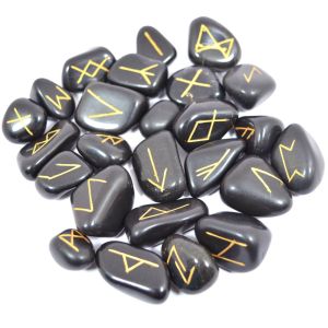 Black Agate Rune Set 25 Pc
