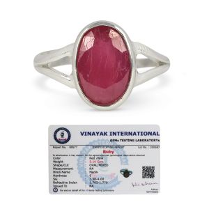 Natural Certified Manik Ruby Gemstone Adujstable Ring With Original Stone Ring For Men & Women